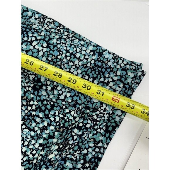 Loft Womens Size 6 Midi Skirt Ditsy Floral Tiered Blue Green Zip Peasant Style - Picture 9 of 10